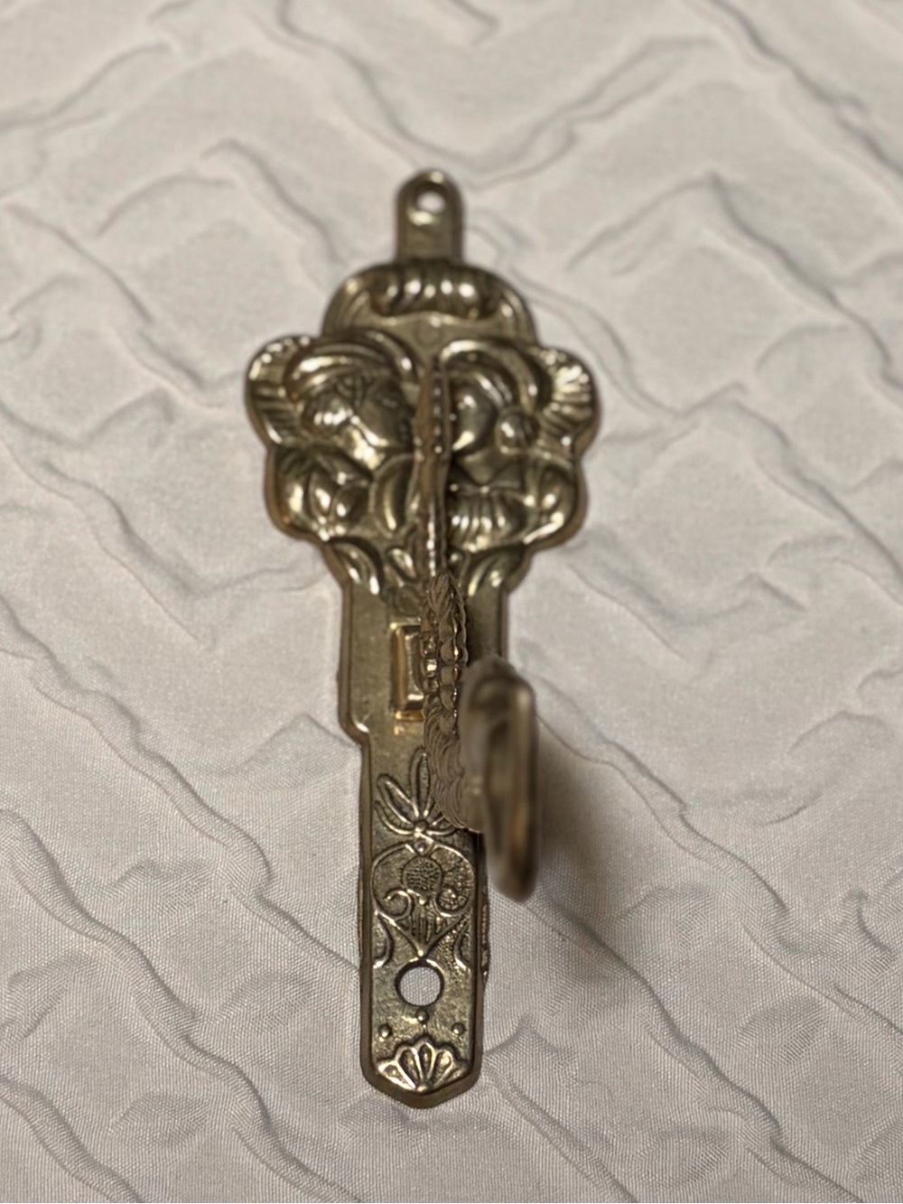 VINTAGE Brass Sea Serpent Wall Hook Art Nouveau Man & Woman Dutch Mid Century